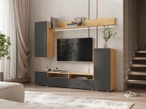 Гостиная Верона (Миф) Графит/Дуб Крафт